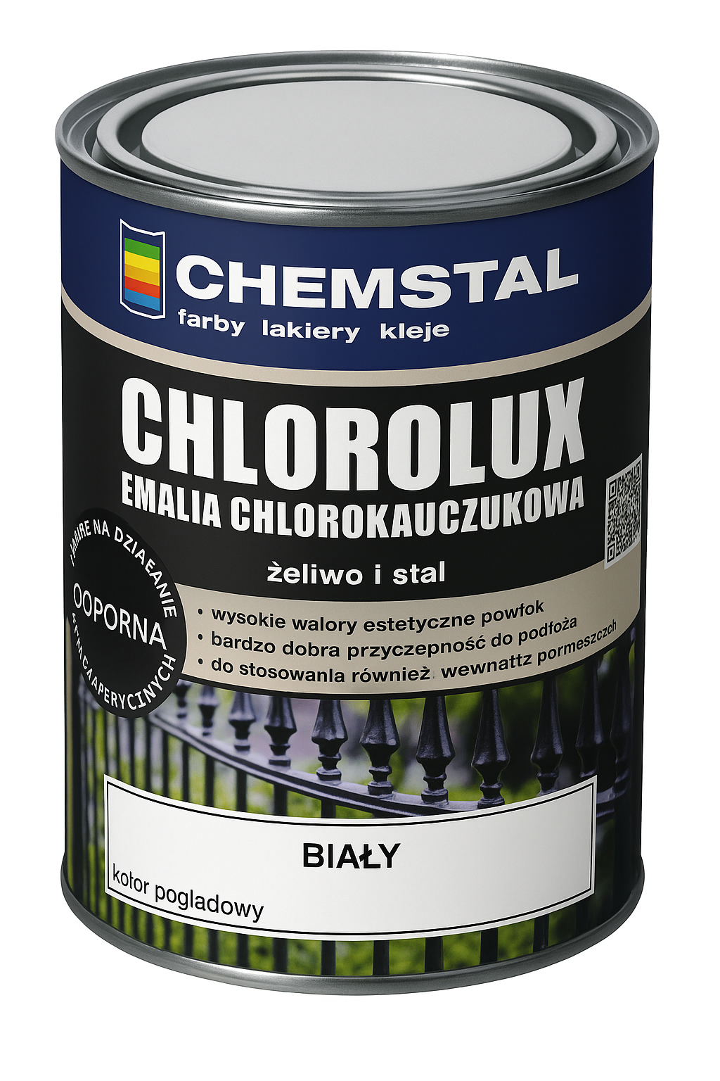 EMALIA CHLOROKAUCZUKOWA CHLOROLUX ŻELIWO I STAL 5L CZARNY